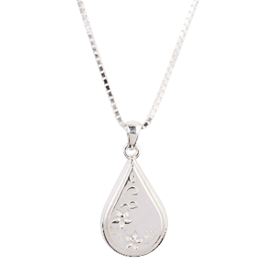 Etched Teardrop Cremation Pendant